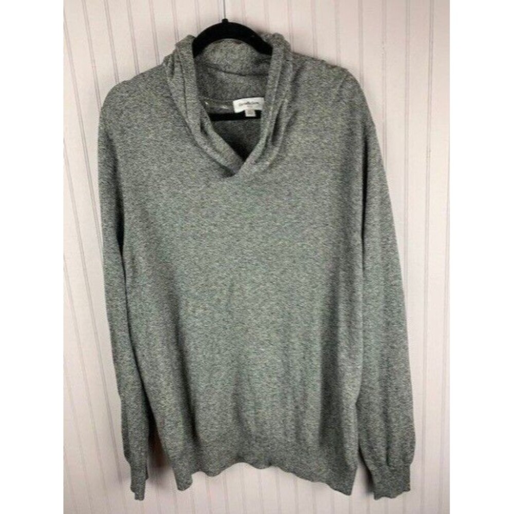 Goodfellow & Co Mens Size XL Sweater Gray White Blend Shawl Collar Long Sleeve